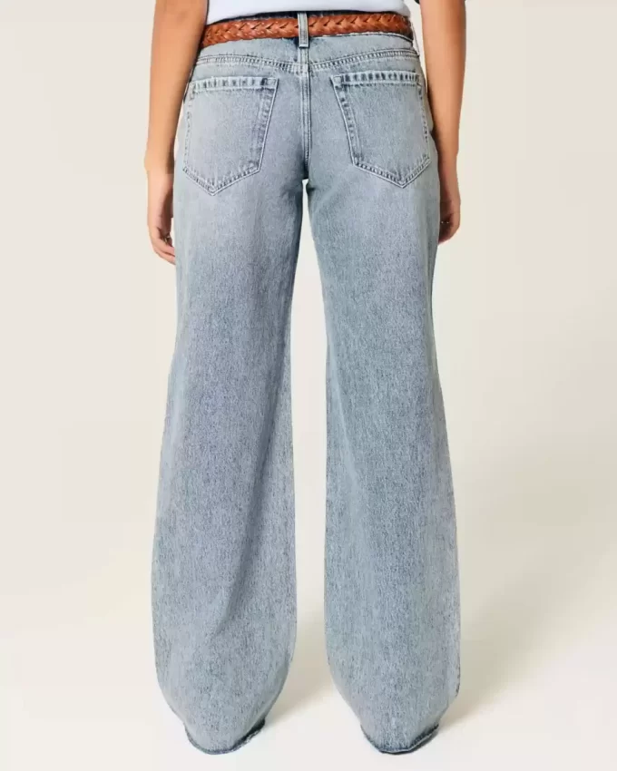 Χαμηλό Ripped Light Wash Baggy Jeans Χαμηλό Ripped Light Wash Baggy Jeans
