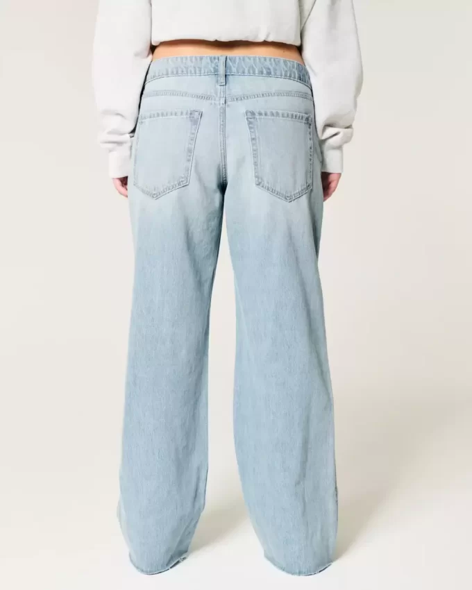 Χαμηλό Ripped Light Wash Baggy Jeans Χαμηλό Ripped Light Wash Baggy Jeans