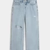 Χαμηλό Ripped Light Wash Baggy Jeans Χαμηλό Ripped Light Wash Baggy Jeans
