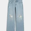 Χαμηλό Ripped Light Wash Baggy Jeans Χαμηλό Ripped Light Wash Baggy Jeans