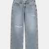 Χαμηλό Ripped Light Wash Baggy Jeans Χαμηλό Ripped Light Wash Baggy Jeans
