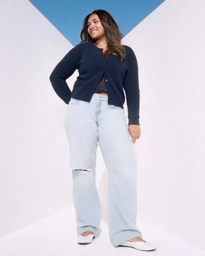 Χαμηλό Ripped Light Wash Baggy Jeans Χαμηλό Ripped Light Wash Baggy Jeans
