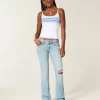 Χαμηλό τζιν Ripped Light Wash Κεντημένο Bootcut Χαμηλό τζιν Ripped Light Wash Κεντημένο Bootcut