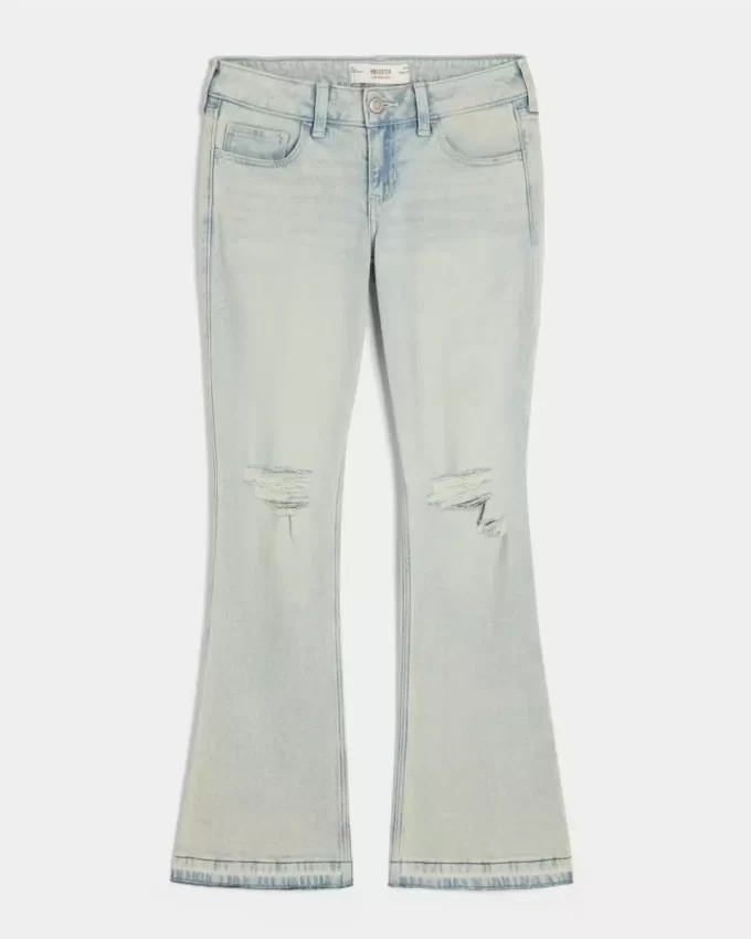 Χαμηλό Ripped Light Wash Bootcut τζιν
