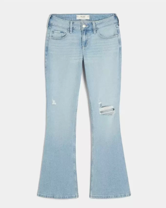 Χαμηλό τζιν Ripped Light Wash Κεντημένο Bootcut Χαμηλό τζιν Ripped Light Wash Κεντημένο Bootcut