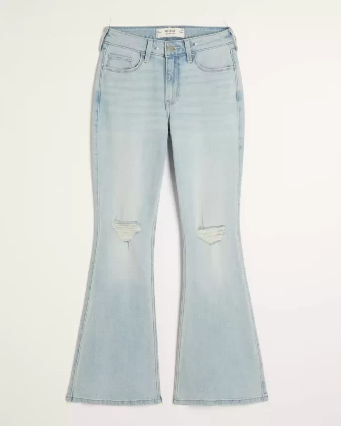 Ψηλόυαλο Ripped Light Wash Flare τζιν Ψηλόυαλο Ripped Light Wash Flare τζιν