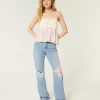 Χαμηλό Ripped Light Wash Loose Jeans Χαμηλό Ripped Light Wash Loose Jeans