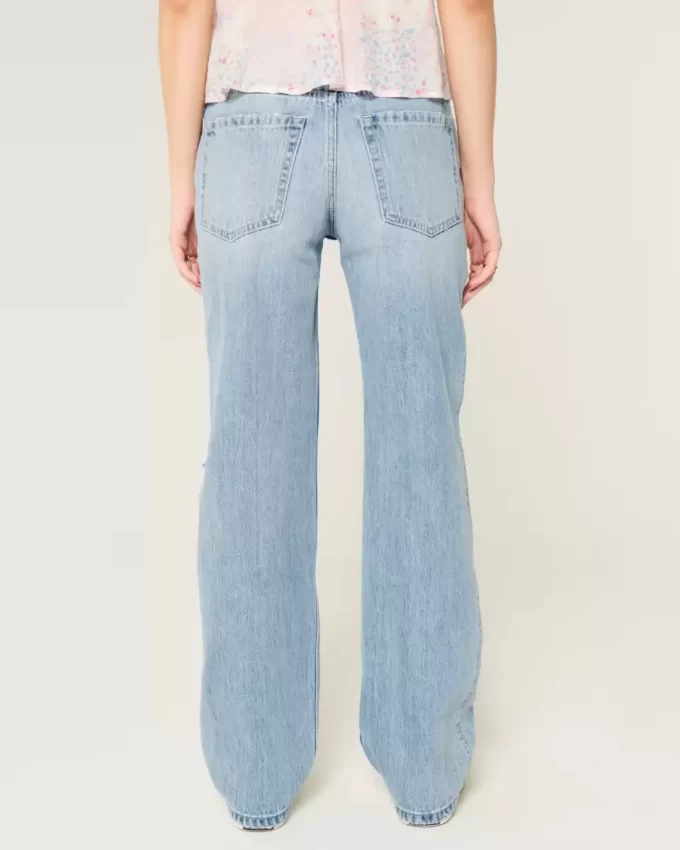 Χαμηλό Ripped Light Wash Loose Jeans Χαμηλό Ripped Light Wash Loose Jeans