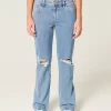 Χαλαρό ίσιο τζιν Χαμηλό Ripped Medium Wash Χαλαρό ίσιο τζιν Χαμηλό Ripped Medium Wash