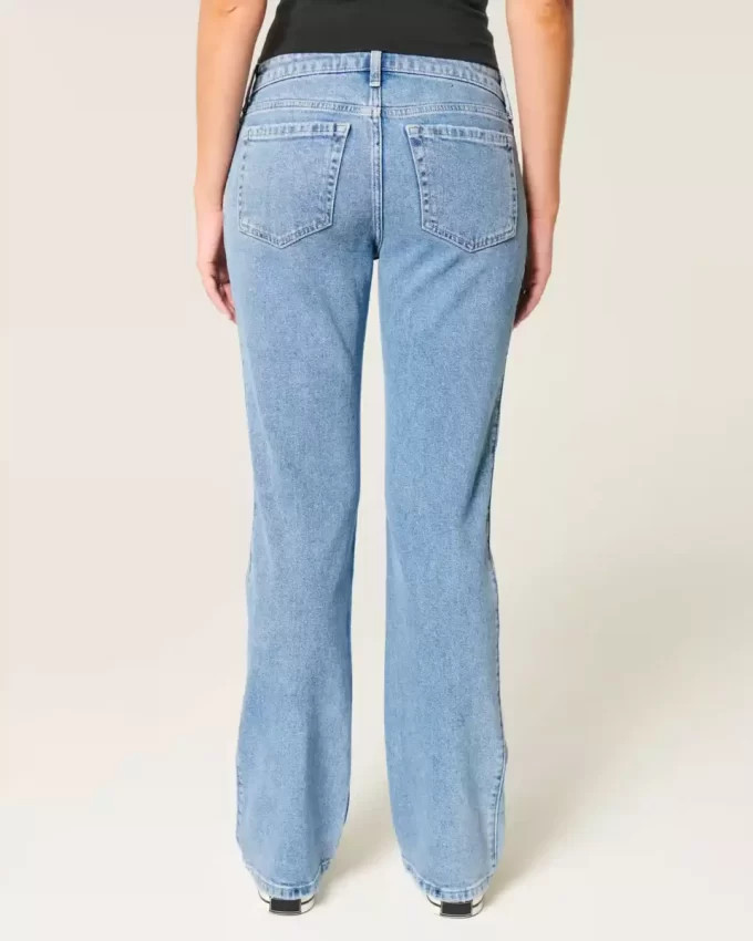 Χαλαρό ίσιο τζιν Χαμηλό Ripped Medium Wash Χαλαρό ίσιο τζιν Χαμηλό Ripped Medium Wash