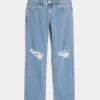 Χαλαρό ίσιο τζιν Χαμηλό Ripped Medium Wash Χαλαρό ίσιο τζιν Χαμηλό Ripped Medium Wash