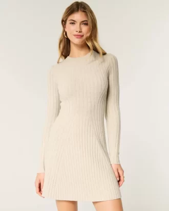 Φόρεμα με ριμπ Skater Mini Sweater