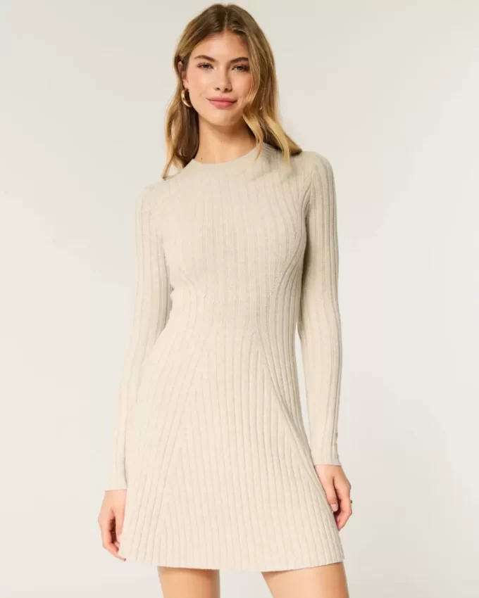 Φόρεμα με ριμπ Skater Mini Sweater Φόρεμα με ριμπ Skater Mini Sweater