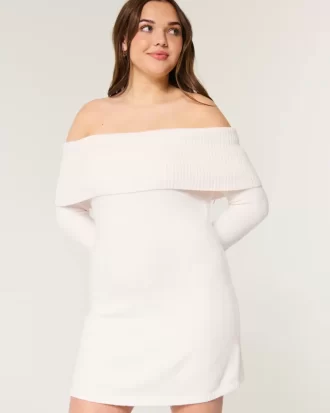 Φόρεμα πουλόβερ για Skater Off-the-Shoulder