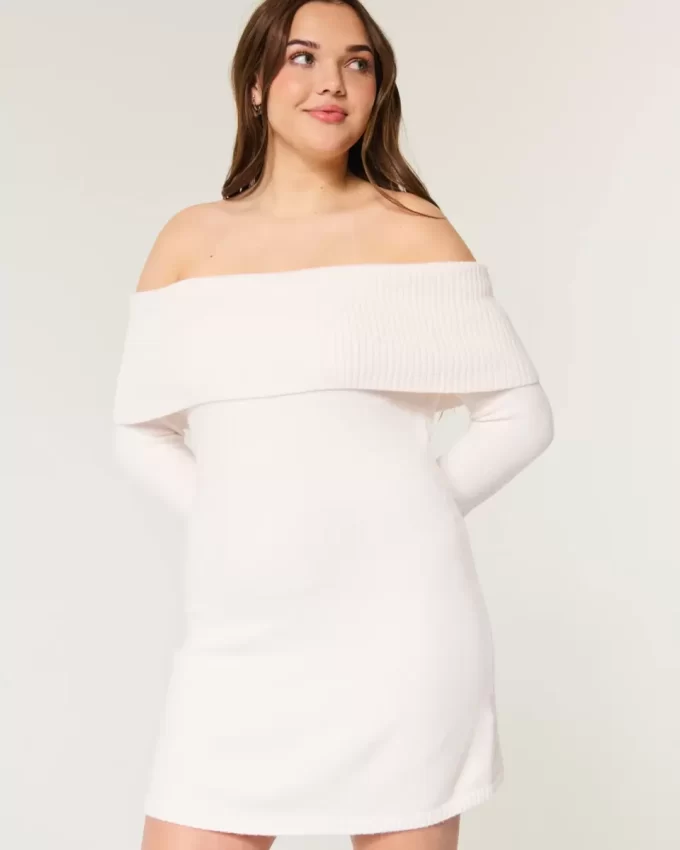 Φόρεμα πουλόβερ για Skater Off-the-Shoulder Φόρεμα πουλόβερ για Skater Off-the-Shoulder