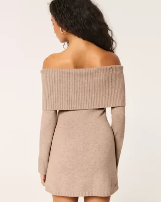 Φόρεμα πουλόβερ για Skater Off-the-Shoulder