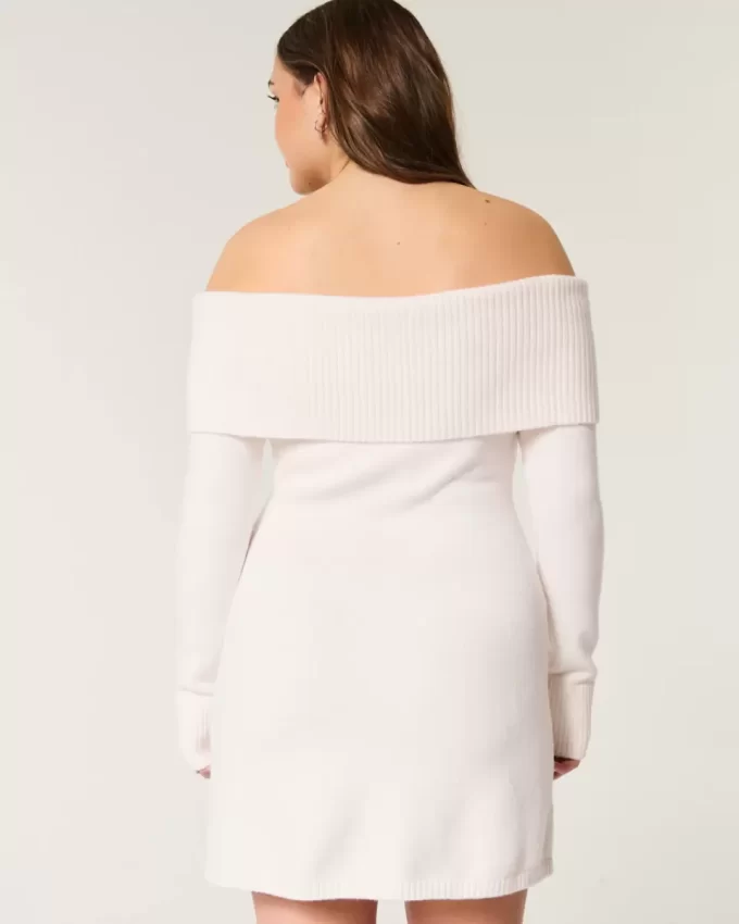 Φόρεμα πουλόβερ για Skater Off-the-Shoulder Φόρεμα πουλόβερ για Skater Off-the-Shoulder