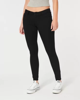 Καμπυλωτό Μαύρο Χαμηλό Σούπερ Skinny Τζιν