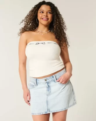 Μίνι τζιν Skort Light Wash με χαμηλό ύψος