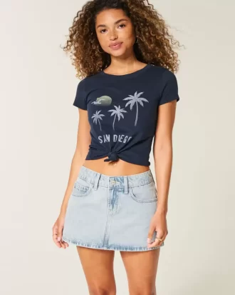 Μίνι τζιν Skort Light Wash με χαμηλό ύψος Μίνι τζιν Skort Light Wash με χαμηλό ύψος