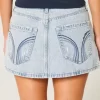 Μίνι τζιν Skort Light Wash με χαμηλό ύψος Μίνι τζιν Skort Light Wash με χαμηλό ύψος
