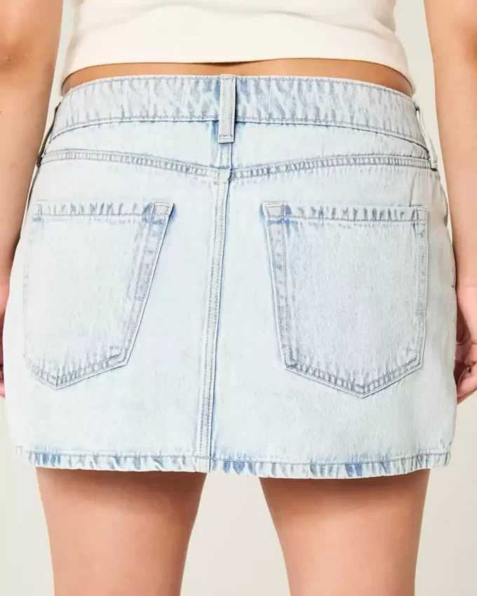 Μίνι τζιν Skort Light Wash με χαμηλό ύψος Μίνι τζιν Skort Light Wash με χαμηλό ύψος