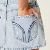 Μίνι τζιν Skort Light Wash με χαμηλό ύψος Μίνι τζιν Skort Light Wash με χαμηλό ύψος
