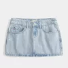 Μίνι τζιν Skort Light Wash με χαμηλό ύψος Μίνι τζιν Skort Light Wash με χαμηλό ύψος
