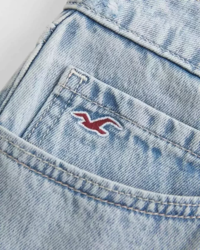 Μίνι τζιν Skort Light Wash με χαμηλό ύψος Μίνι τζιν Skort Light Wash με χαμηλό ύψος
