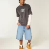 Τζιν σορτς Skull Graphic Super Baggy Τζιν σορτς Skull Graphic Super Baggy