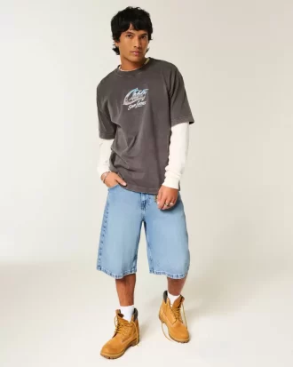 Τζιν σορτς Skull Graphic Super Baggy
