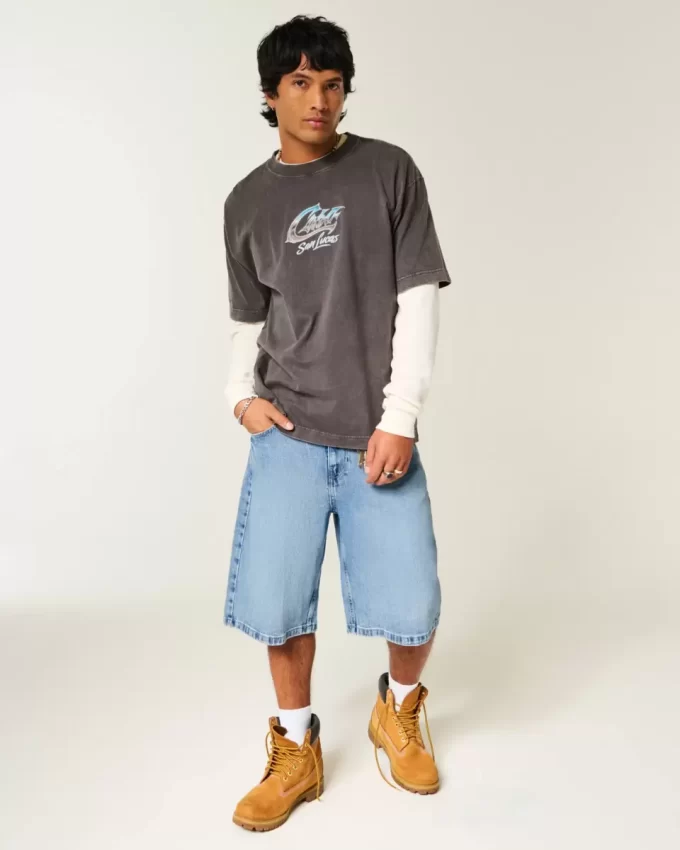 Τζιν σορτς Skull Graphic Super Baggy Τζιν σορτς Skull Graphic Super Baggy