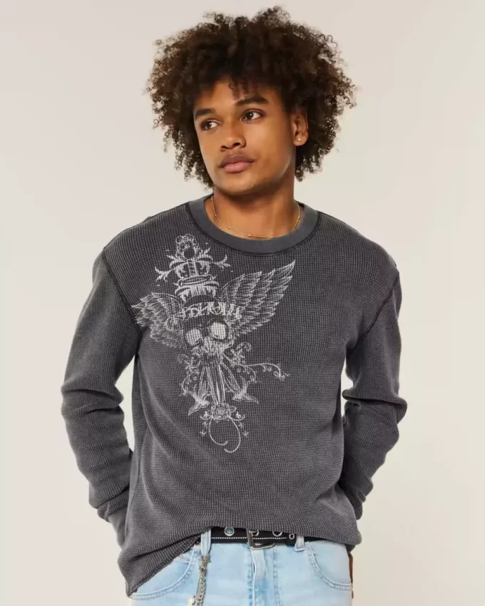Πουκάμισο Skull Graphic Thermal Crew Πουκάμισο Skull Graphic Thermal Crew