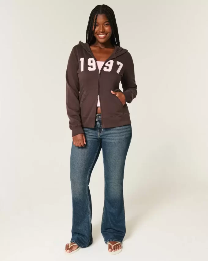 Slim 1997 Graphic Zip-Up Hoodie