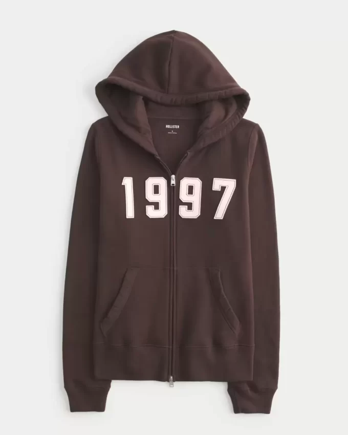 Slim 1997 Graphic Zip-Up Hoodie