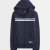 Slim Striped 1998 Graphic Zip-Up Hoodie