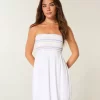 Στράπλες Smocked Μίνι Φόρεμα Στράπλες Smocked Μίνι Φόρεμα