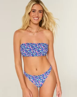 Smocked Bandeau Bikini Top