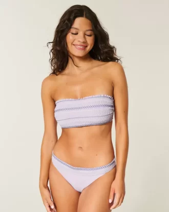 Smocked Bandeau Bikini Top