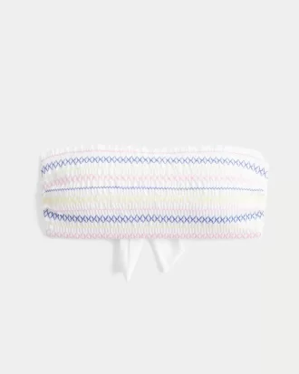Smocked Bandeau Bikini Top