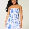 Στράπλες Μίνι Φόρεμα Smocked Bodice