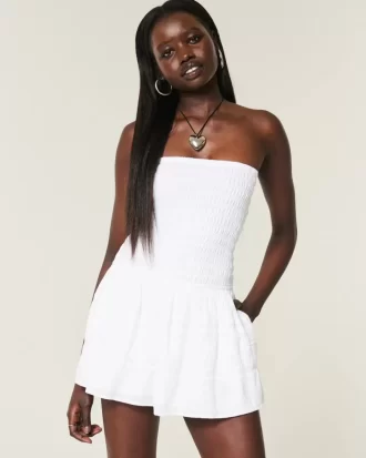 Στράπλες Μίνι Φόρεμα Smocked Bodice