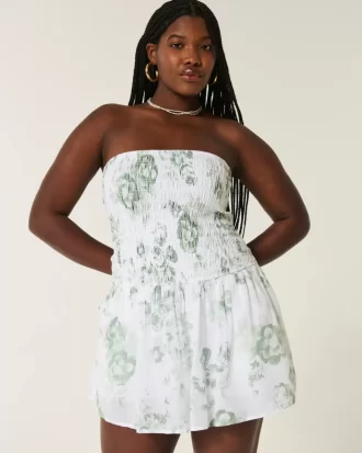 Στράπλες Μίνι Φόρεμα Smocked Bodice