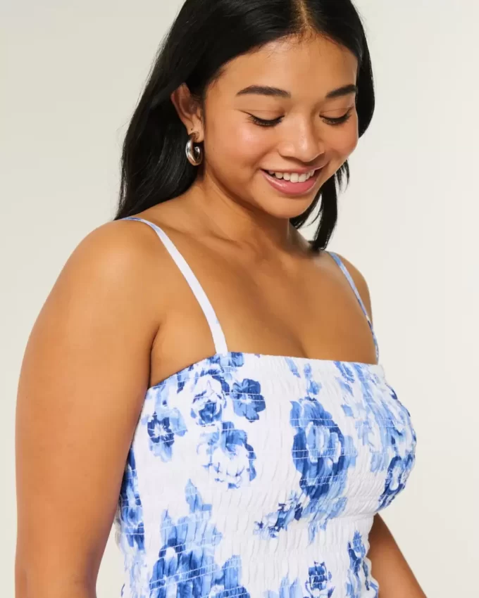 Στράπλες Μίνι Φόρεμα Smocked Bodice