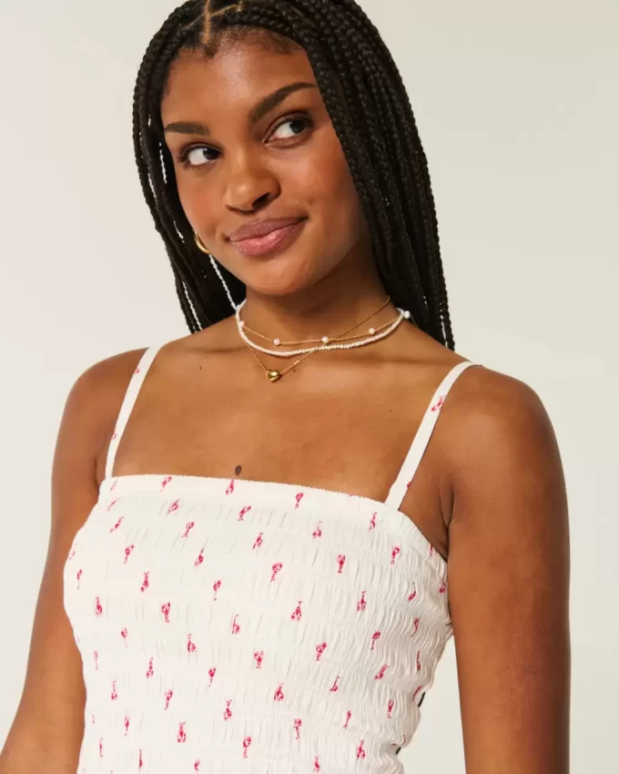 Στράπλες Μίνι Φόρεμα Smocked Bodice
