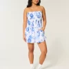 Στράπλες Μίνι Φόρεμα Smocked Bodice