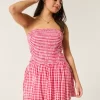Στράπλες Μίνι Φόρεμα Smocked Bodice