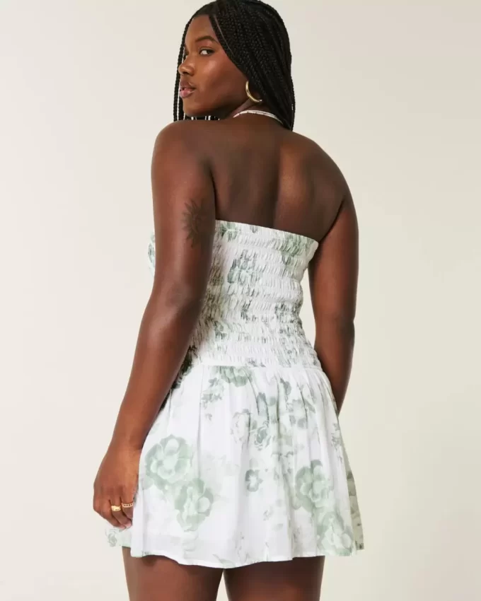 Στράπλες Μίνι Φόρεμα Smocked Bodice