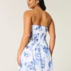 Στράπλες Μίνι Φόρεμα Smocked Bodice
