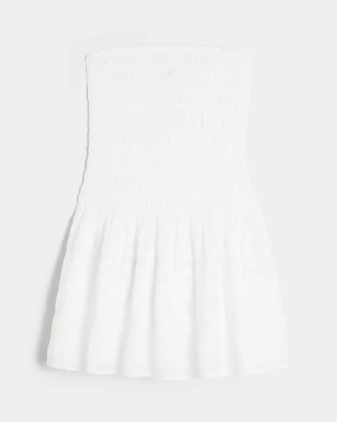 Στράπλες Μίνι Φόρεμα Smocked Bodice